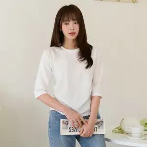 [핑크시슬리] 여리핏 쫀쫀셔링 링클프리 7부 반팔티