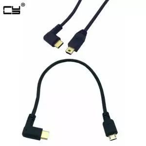 미니 USB 및 마이크로 USB 케이블, 5 핀 수-수 USB 3.1, C타입 앵글 OTG 데이터 케이블 어댑터, 컨버터 충