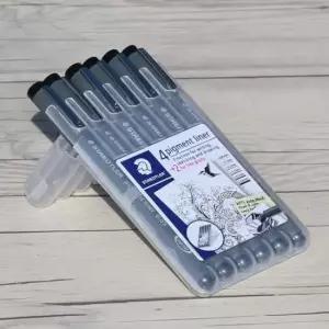 스테들러 피그먼트라이너 Fine 0.05-0.8 블랙 4+2팩