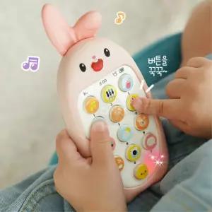 2살아기장난감 멜로디 토끼 핸드폰 버튼장난감 영아놀잇감 한살