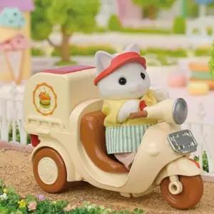 실바니안 패밀리 라떼고양이의 햄버거카트 인형 피규어 장난감