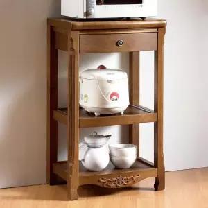 나르본 브라운 원목 엔틱 렌지대/밥솥전자렌지다이부