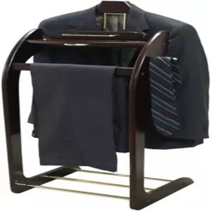 코트 랙 슈트 발렛 스탠드와 탑 트레이 우드 스탠드 옷걸이 윤곽 바지 바 타이 벨트 후크 및 신발