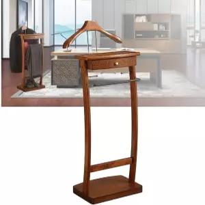 코트 랙 바닥 스탠딩 의류 발렛 및 서랍 선반 옷장 솔리드 우드 수트 스탠드 바지 바 재킷 행거 사무실