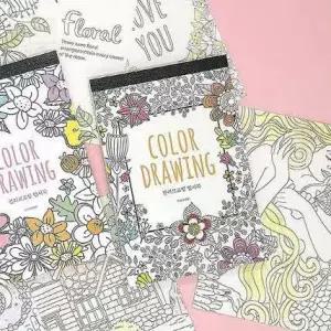 스토어-소유 컬러 드로잉 엽서북 색칠공부 카드북 드로잉엽서북