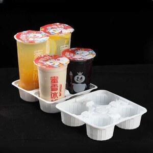 일회용 컵 커피 홀더 포장용 바닥 트레이 비닐봉지 플라스틱 픽업용