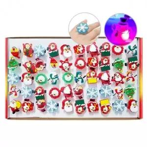 캐릭터반지 50개(혼합) 크리스마스 파티소품 불빛반지