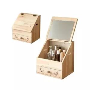 ( )루미나D 원목 미니 접이식 좌식 화장대 이동식 원룸 소형