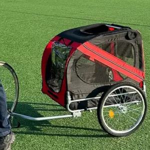 강아지 자전거 트레일러 애견 접이식 유모차 대형견 오렌지 브라운(트레... 1개