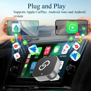 2in1 유선-무선 카플레이 안드로이드 오토 어댑터 USB 동글 플러그 앤 플레이 자동차 스마트 호환 시스템 (