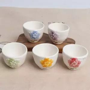 [콩심팥심]미니잔 꽃 도자기 5개 찻잔 찻잔술잔