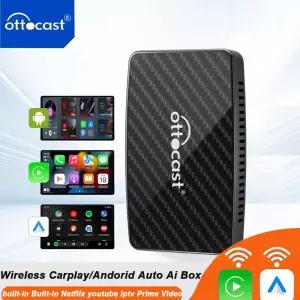 OTTOCAST Play2Video Android Ai Box 내장 YouTube Netflix Tiktok IPTV 유선 CarPlay 자동차 액세서리
