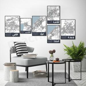 호환 모로코  카이로  케니트라  우지다  페즈의 수도 라바트. 남쪽 대서양 코스트지도 포스터 Agadir  동