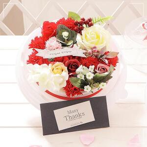 인크리코 원형케익 레드 반전케이크 코사지 시들지않는 부모님 다발 DUWA28937