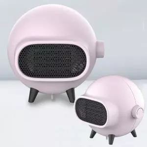 [셀러에이드]EURO 미니 PTC 온풍기 핑크 이동식 전기히터 난로 전기난로 개인용