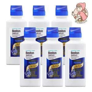 보스톤 심플러스 120ml 6개 하드렌즈 드림렌즈 세척액 보존액 단백질제거 다목적 멀티용액