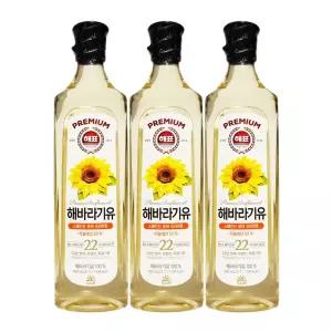 해표 프리미엄 해바라기유 900mL x 3개