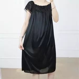 [오노마] ONM 여성 실키 레이스 밴딩 원피스 잠옷 파자마 빅사이즈 (S8825551)