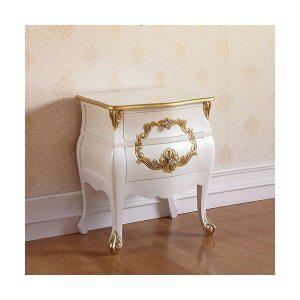 보니 화이트골드 2단 마호가니원목 엔틱 협탁