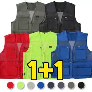 원플러스원 남자여름망사조끼 작업복 건설현장 노가다 등산 낚시 마트 배달 주머니 공구조끼 단체 빅사이즈