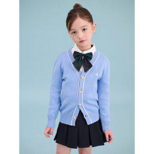 [BEANPOLE KIDS] [Essential] 면 브이넥 카디건  스카이 블루 (BI515AUE1Q)