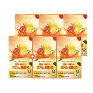 [4+2] 퓨어 100% 유기농 레자몽 레몬 자몽즙 14포 x 6박스 (총 84포)