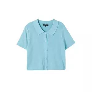 [LAP] 니트 카라 반팔 단추가디건 AQ2KH527_DG