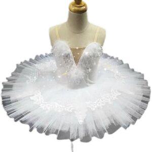 발레 공연복 어린이 소녀 백조의 호수 무대의상 스커트 무용 투투 여아 드레스 긴팔