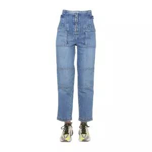 스텔라매카트니 라이트 블루 데님 패치워크 하이 웨이스트 진 6D0075 3SPH044402