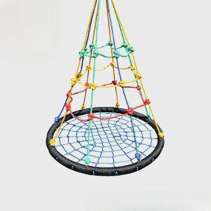 키즈카페 실내 그네 놀이터 그물 펜션 흔들 원형 라탄 대형 키즈 그네봉포함 놀이기구