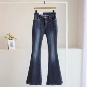 [잇수다] 포지로 워싱 롱 부츠컷 스판 진청 데님 팬츠