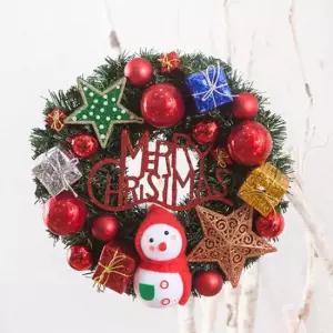 플라워트리 크리스마스 리스 벽장식 눈사람 스타 35cm 소품 데코