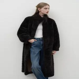 [미니멈에브리데이][미니멈 에브리데이]양털 하이넥 롱 코트 (EB4JH001D)