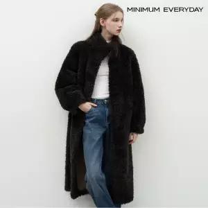 [미니멈][미니멈 에브리데이]양털 하이넥 롱 코트 (EB4JH001D)