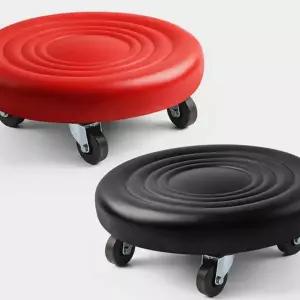 쿠션 작업 의자 엠보싱 우레탄 바퀴 이동식 작업 의자 이동 작업용 저상형 회전 낮은 스툴 스틸 원형