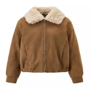 [비엔엑스]시어링 양털 배색 카라 무스탕 자켓 (BX4JK019L0)