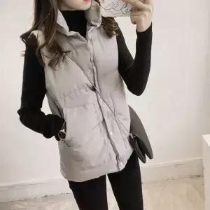 [하프클럽/]여자 3컬러 겨울 클래식 베이직 패딩조끼 패딩점퍼