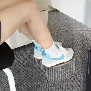 아크릴 책상발받침대 투명 플라스틱 데스크 줄무늬 발판