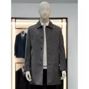 [바쏘옴므]차콜 경량 내피분리형 히든 버튼 트렌치 맥코트