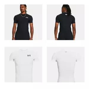 매장정품 UNDERARMOUR 언더아머 1387560 블랙 화이트 2컬러 OG 히트기어 컴프레셔 반팔운동복 기능성 티셔