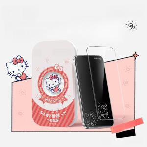 2세트 귀여운 만화 캐릭터 KT 고양이 투명 스크린 보호필름 아이폰 17 Pro Max 시나모롤 쿠로미 강화유리