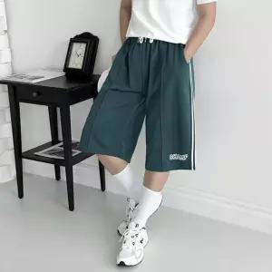 남성 투라인 와이드 버뮤다 편안한 허리밴딩 7부 8부 트레이닝 양쪽포켓 반바지