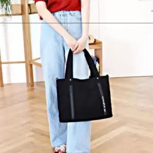 크로스 캔버스 영문 스트랩 레터링 숄더 공용 에코백