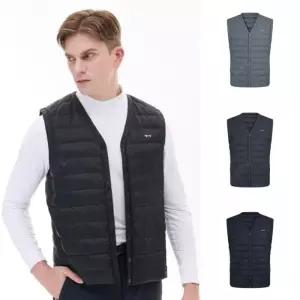 루이까스텔 FW 남성 베이직 브이넥 경량 패딩 조끼 7MDJP903