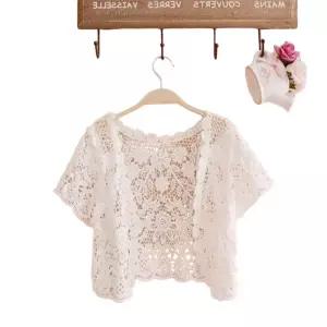 반팔 볼레로 가디건 아우터 여름 숏 레이스