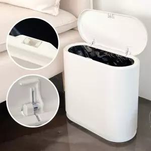 냄새차단쓰레기통 슬림형 원터치 틈새형휴지통 10L