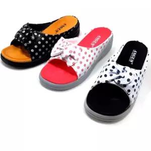 S모아 리본물방울 여성슬리퍼 쿠션슬리퍼 사무실슬리퍼 중굽