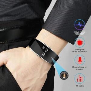 미니 카메라 시계 1080P HD DV 전문 숨겨진 스파이 디지털 음성 비디오 레코더 팔찌 딕터폰, 작은 마이크로