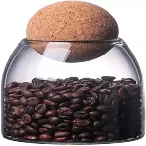 라 라레타 유리 식품 저장 용기 550ml/19온스 보관 볼 코크 투명 병 밀봉 향신료 설탕 커피 비스킷 사탕용