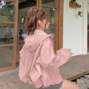 여성 아노락 점퍼 루즈핏 후드 봄바람 여성 바람막이 점퍼 여름 가을